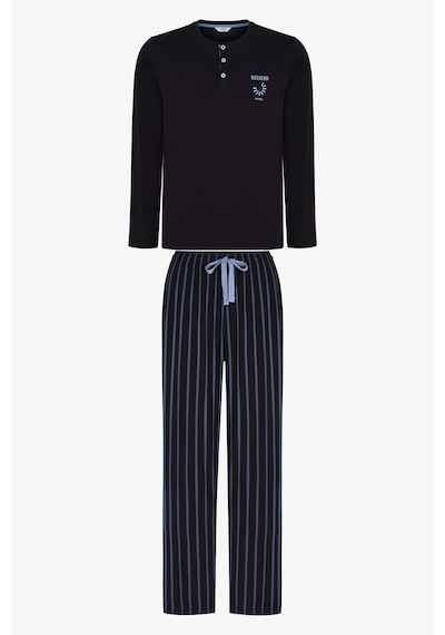 Penti Erkek Nightform Çizgili Pantolon Uzun Kollu Pijama Takımı Çok Renkli