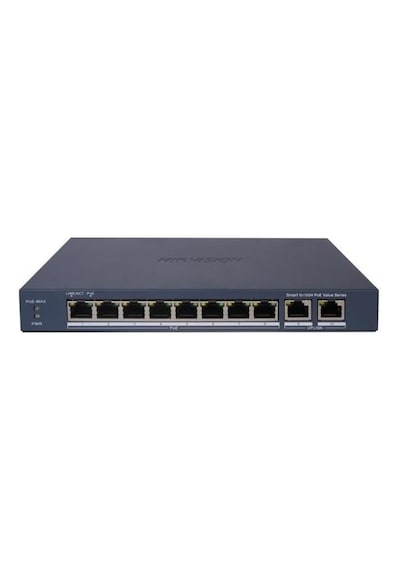 Hıkvısıon 8port 60w Full Poe Ds-3e1310p-eı/m 10/100 2x-uplınk Yönetilemez Switch Metal