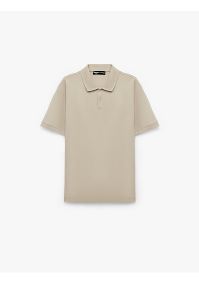 Koton Pamuklu Regular Fit Kısa Kollu Düğmeli Polo Yaka Tişört Bej 6sam10290mk Ekru