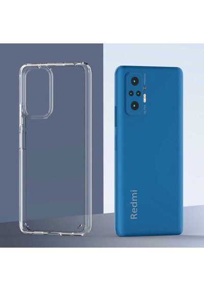 Xiaomi Redmi Note 10 Pro Kılıf Coss Şeffaf Sert Silikon Kılıf Renksiz