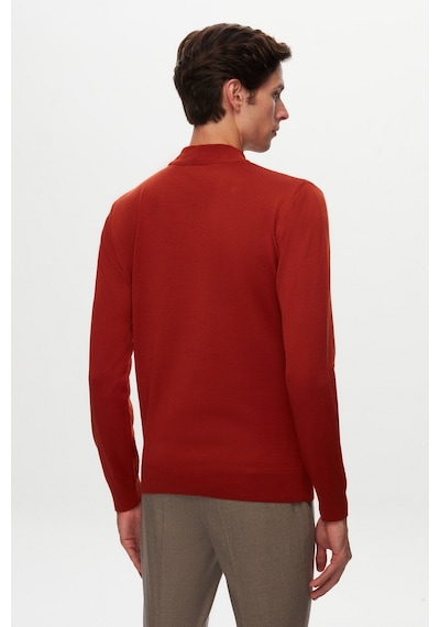 D's Damat Ds Damat Regular Fit Kiremit Düz Örgü Yün Karışımlı Triko Kazak 1hf060636275m Kiremit