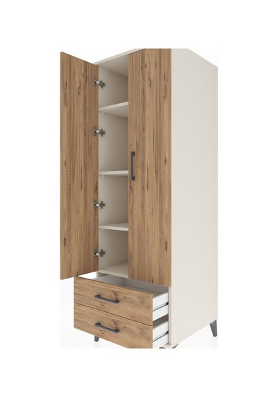 Kronos Dolap 4 Raflı 2 Çekmeceli 2 Kapaklı 60x59x182 Aytaşı-çam Aytaşı