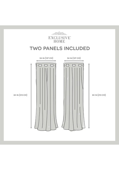 Curtains - Eh8091-03 2-84g Loha Keten Gromet Üst Perde Panel Çifti, 54x84, Güvercin Grisi