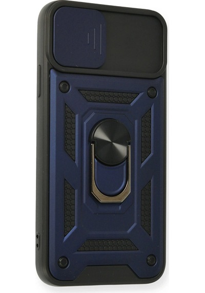 Newface Apple iPhone Uyumlu 11 Pro Max Kılıf Pars Lens Yüzüklü Silikon Semeglbl - 70 - Lacivert