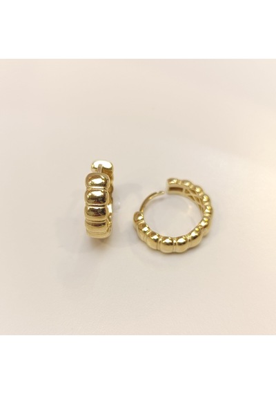 20mm Tırtıl Halka Küpe 14 Ayar Altın Hd Videolu Sarı
