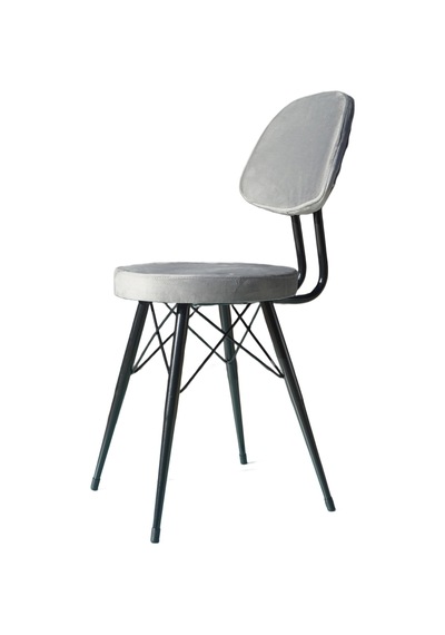 Kav Mutfak Sandalyesi, Yemek, Bahçe, Kafe, Modern Sandalye - Gri Kumaş