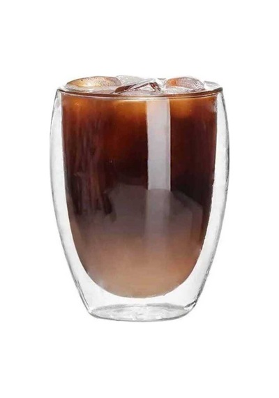 Çift Katmanlı Cam Bardak 350 Ml Şeffaf