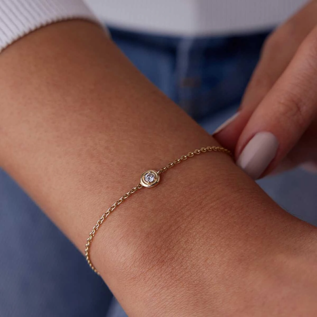 Tektaş Elmas Charm Uçlu Bileklik Sarı