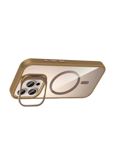Joko Apple İphone 16 Pro Max Remim Lensli Magsafe Standlı Kapak - Kahverengi