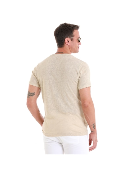 Hatemoğlu Vizon Regular Fit Düz Bisiklet Yaka Pamuklu Tişört 35102024c010 Vz Vizon