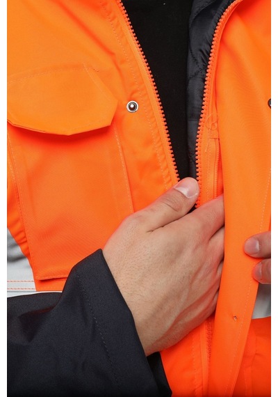 Uniprom İş Kabanı Parka Su Ve Rüzgar Geçirmez Rain Safety Model Membranlı Neon Turuncu Erkek Neon Turuncu