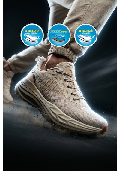 Walkway Flexion M Bej Hafızalı Taban Erkek Spor Ayakkabı
