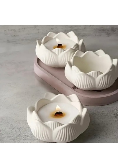 Bernami Vazo Pinterest Dekoratif 3 Lü Lotus Çiçeği Mumluk Hediyelik Obje Dekoratif Diğer