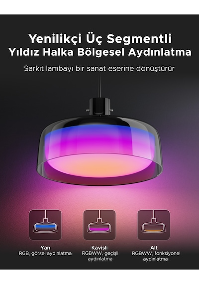 Govee RGBICWW Pendant Sarkıt Avize Akıllı Aydınlatma - Siyah