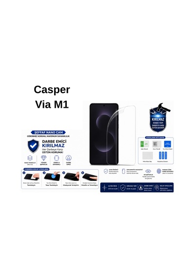 Casper Via M1 Uyumlu Şeffaf Nano Kırılmaz Darbe Emici Ekran Koruma
