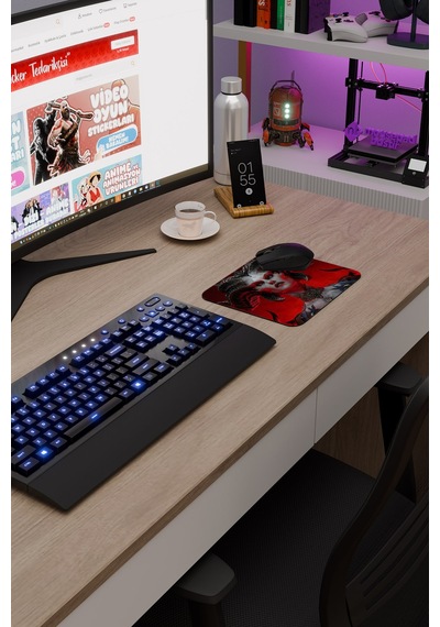 Diablo Kaymaz Dikişli Kauçuk Oyuncu Mousepad V3 - 22x18 Gaming Mouse Pad Fare Altlığı