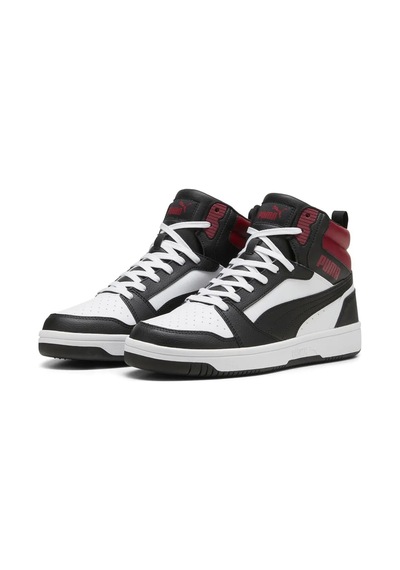 Puma Rebound V6 392326-24 Siyah Beyaz Kırmızı Beyaz