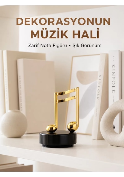 Northcity Altın Nota Figürlü Müzik Kutusu - Yeni Nesil Dekoratif Ve Estetik