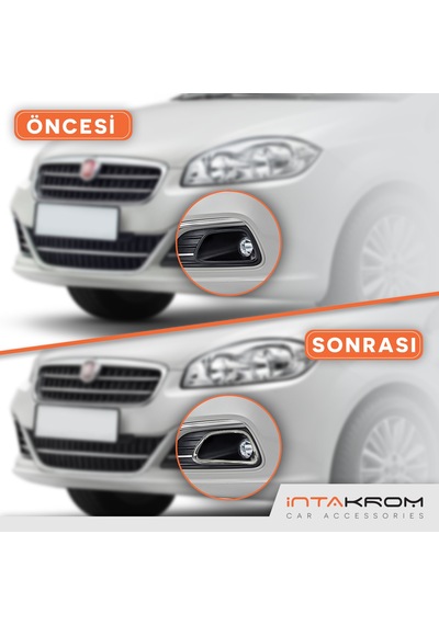 intakrom Fiat Linea Krom Sis Farı Çerçevesi 2 Parça 2012-2017