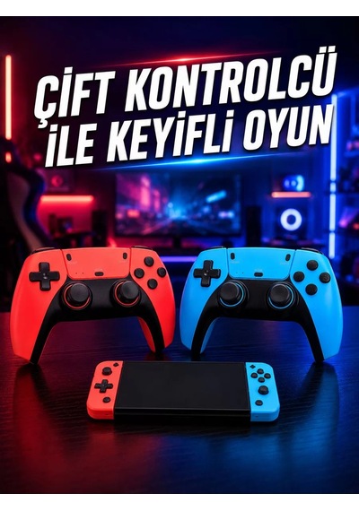 Oyun Konsolu Kablosuz Kontrolcülü Retro Oyun Eğlence Sistemi Mh-hs8990-3213