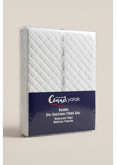 Cennet Yatak Pureluxury Tek Kişilik Sıvı Geçirmez Alez Pamuk Yüzey Nefes Alan Full Kenar Lastikli Beyaz