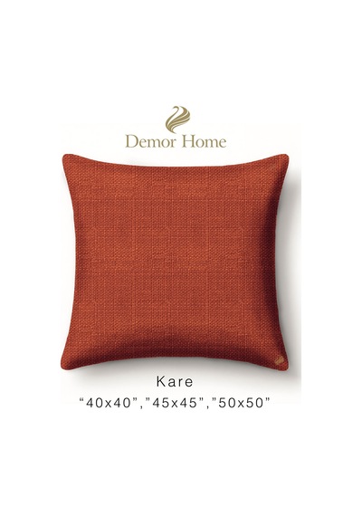 Br Demor Home Keten Dokulu Tarçın Rengi Kırlent Yastık Kılıfı