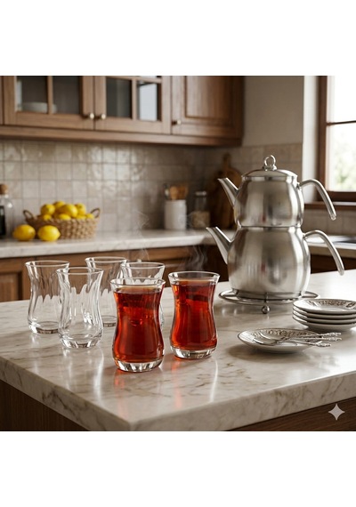 Paşabahçe 62511 Aıda Çay Bardağı 12 Li Çay Bardak Optikli Şeffaf