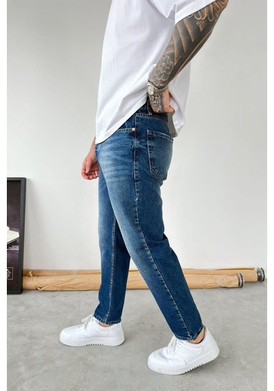 Koyu Mavi Soft Degrade Boyfriend Pantolon