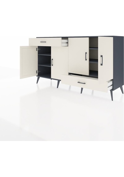 Hyperion Konsol 5 Raflı 2 Çekmeceli 4 Kapaklı 176x44x99 Antrasit- Antrasit-aytaşı Hyperion Konsol 5 Raflı 2 Çekmeceli 4 Kapaklı 176x44x99 Antrasit- Antrasit-aytaşı
