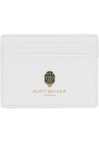 Kurt Geiger Shoreditch Deri Kartlık 10x7 Cm, Ince Ve Şık Tasarımlı 4 Kart Gözlü Model Beyaz