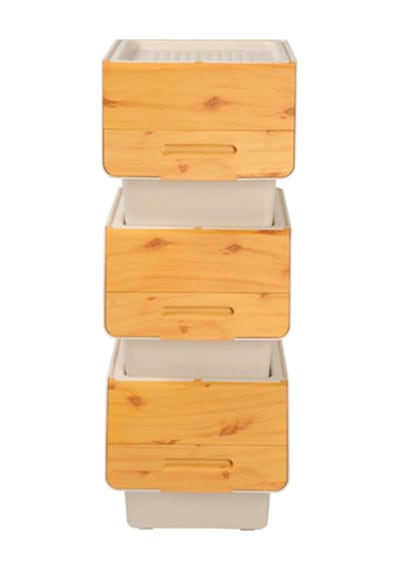 Bambu Görünümlü Tekerlekli Organizer - 12 Lt Çok Renkli