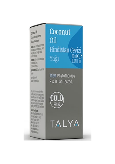 Talya Soğuk Sıkım %100 Saf ve Doğal Nemlendirici ve Besleyici  Hindistan Cevizi Yağı 20 ML