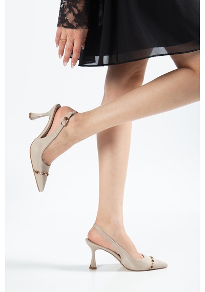 Suins Herna Model Kadın Stiletto Ayakkabı Ten