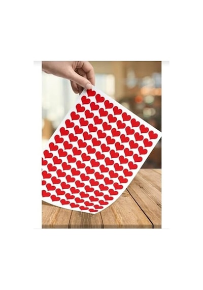 220 Adet 2 Cm Yapışkanlı Kalp Şekilli Kırmızı Sticker Etiket Hediye Paketleme Parti Hediyeleri Abanoz