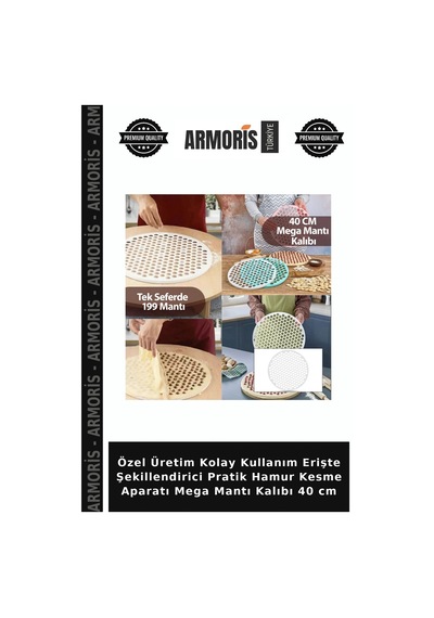 Özel Üretim Kolay Kullanım Erişte Şekillendirici Pratik Hamur Kesme Aparatı Mega Mantı Kalıbı 40 Cm Diğer