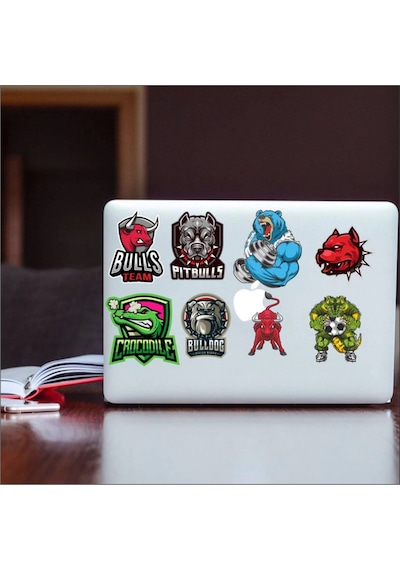 Agresif Hayvanlar Sticker Set-7 10 Parça Telefon, Tablet, Defter, Laptop Sticker