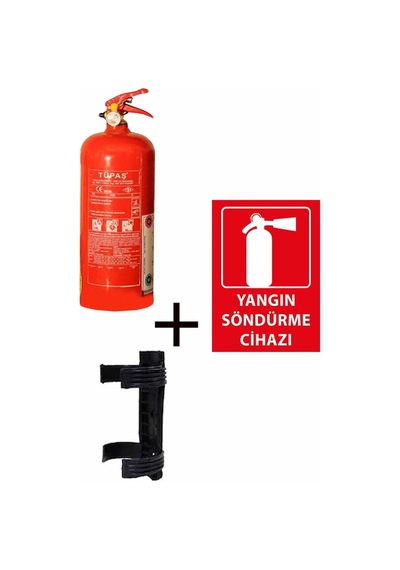Tüpaş Yangın Tüpü 2 KG + Plastik Aparatı ve Yangın Tüpü Levhası