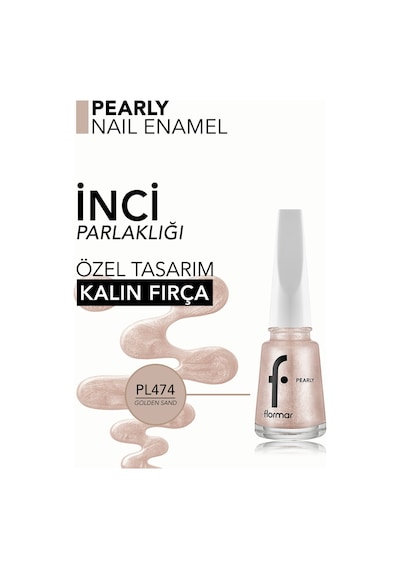 Flormar Pearly Yarı Transparan & Parlak Bitişli Sedefli Oje Pl474 Golden Sand