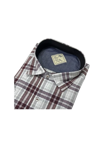 Eren Style Linen Keten Klasik %100 Cotton Kısa Kollu Terletmeyen Gömlek Ekru