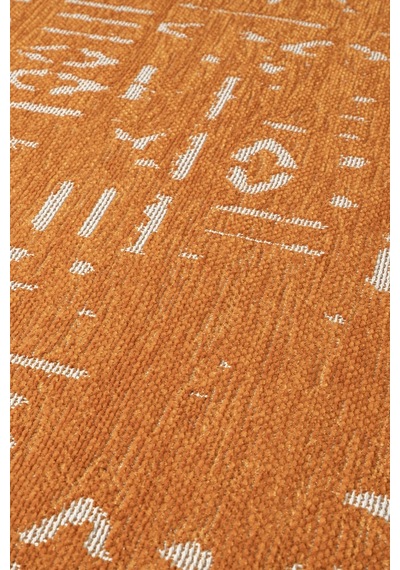 Mikasa Mks01t Turuncu Dekoratif Şönil Kilim İskandinav Desen Yıkanabilir Yumuşak Kaymaz Taban Halı Truncu
