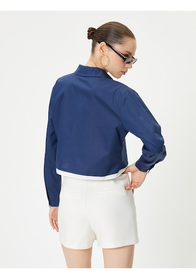 Koton Crop Poplin Gömlek Etek Ucu Renk Kontrastlı Uzun Kollu Pamuklu Lacivert 4sal60161ıw Lacivert Koton Crop Poplin Gömlek Etek Ucu Renk Kontrastlı Uzun Kollu Pamuklu Lacivert 4sal60161ıw Lacivert