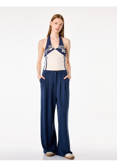 Koton Slim Fit Baskılı Kolsuz Halter Yaka Atlet Ekru 6sal30013ık