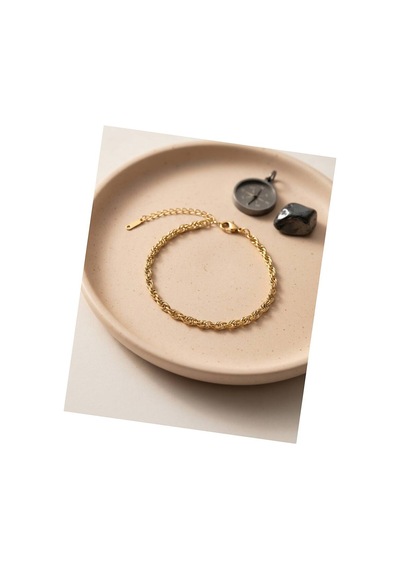 316l Çelik Gold Renk Burgu Zincir Model Erkek Bileklik Tj-eb3837 Evimdeyokyok