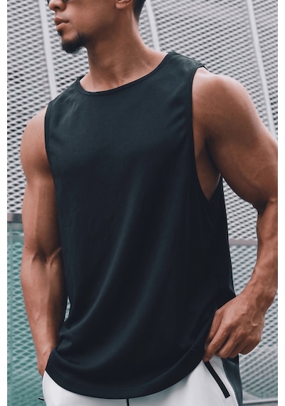 Genius Store Erkek Sporcu Atleti Sıfır Kol Tişört Fitness Gym Antrenman Tişörtü Ter Tutmayan Atlet Sıfırkol-2026 Siyah