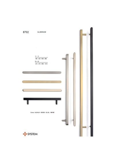 System Mobilya Kulbu Siyah Renk 608mm Kulp Sy8702 0608 Al6-al6 Çok Renkli