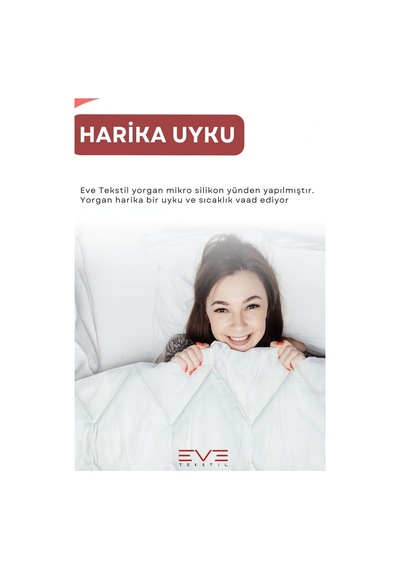 Eve Tekstil  Kapitone Yüksek Kaliteli 4 Mevsim Kullanılabilir Microfiber Soft Tek Kişilik Antialerjik Yorgan Beyaz