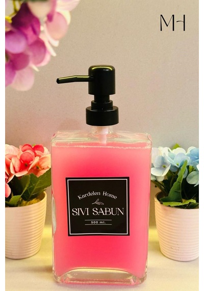 Makri Home 500 Ml Modern Ve Şık Tasarım Cam Sıvı Sabun & Deterjanlık Şeffaf