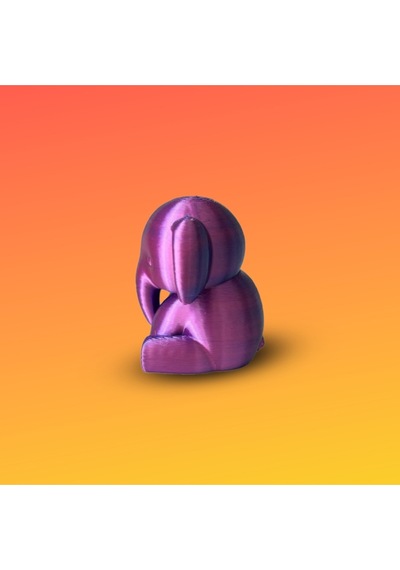 2'li Mor 3d Küçük Boy Fil Biblo