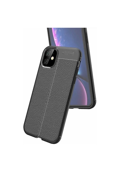 Apple Uyumlu iPhone 11 Kılıf Deri Görünümlü Renk Atmayan Dayanaklı Silikon Kapak Niss