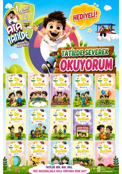 1. Sınıf Tatilde Severek Okuyorum 15 Kitap Yaz Testim Hediyeli